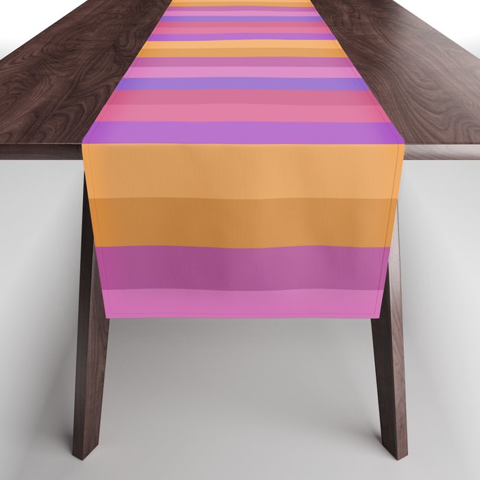 Mixed Stripes Pattern IV Colorful 90s Table Runner Gallery Image 1