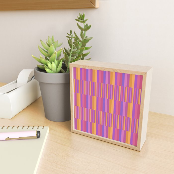 Mixed Stripes Pattern IV Colorful 90s Mini Art Print Gallery Image 2