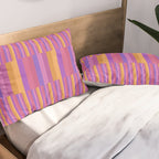 Mixed Stripes Pattern IV Colorful 90s Pillow Sham Gallery Image 2