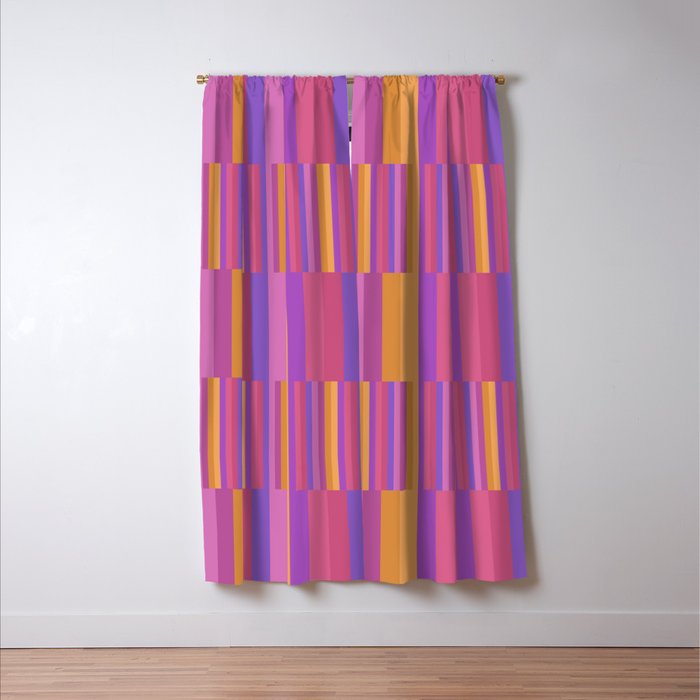 Mixed Stripes Pattern IV Colorful 90s Window Curtain Gallery Image 3
