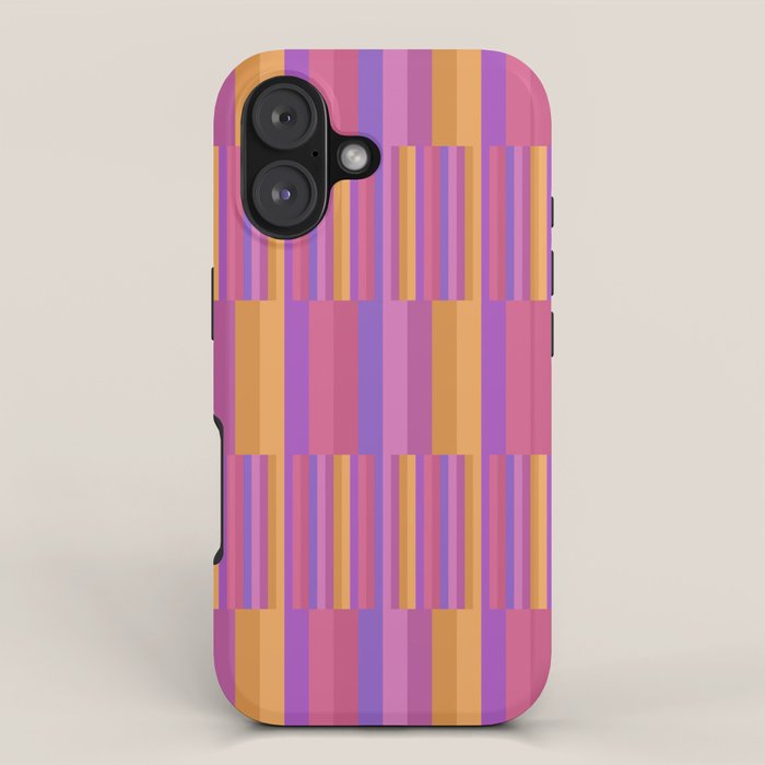 Mixed Stripes Pattern IV Colorful 90s iPhone Case Gallery Image 1