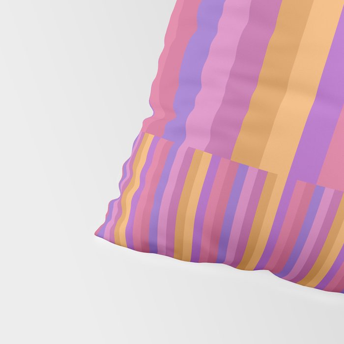 Mixed Stripes Pattern IV Colorful 90s Pillow Sham Gallery Image 4
