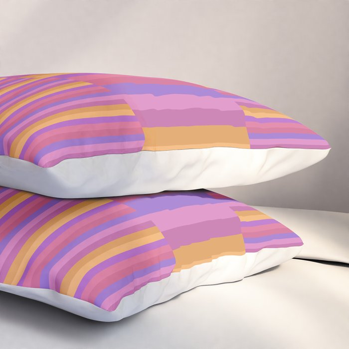 Mixed Stripes Pattern IV Colorful 90s Pillow Sham Gallery Image 3