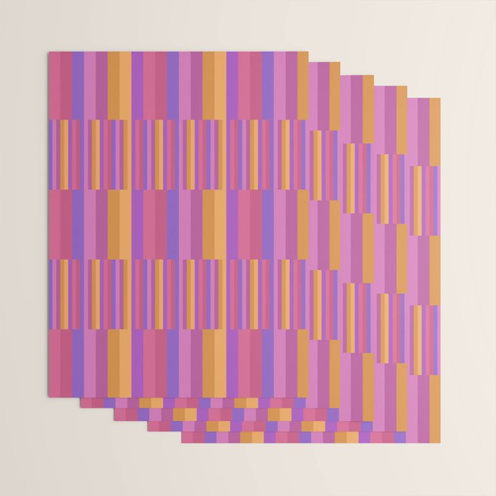 Mixed Stripes Pattern IV Colorful 90s Wrapping Paper Gallery Image 3