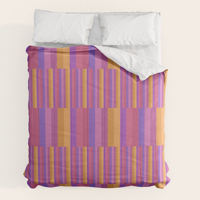 Mixed Stripes Pattern IV Colorful 90s Comforter Gallery Image 2