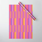 Mixed Stripes Pattern IV Colorful 90s Wrapping Paper Gallery Image 1