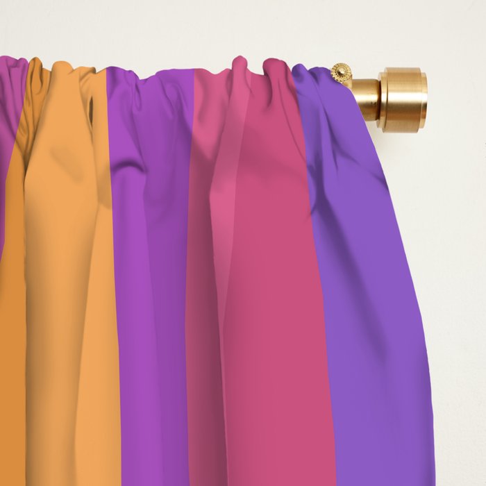Mixed Stripes Pattern IV Colorful 90s Window Curtain Gallery Image 2