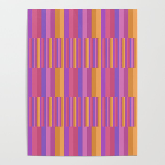 Mixed Stripes Pattern IV Colorful 90s Poster Gallery Image 4