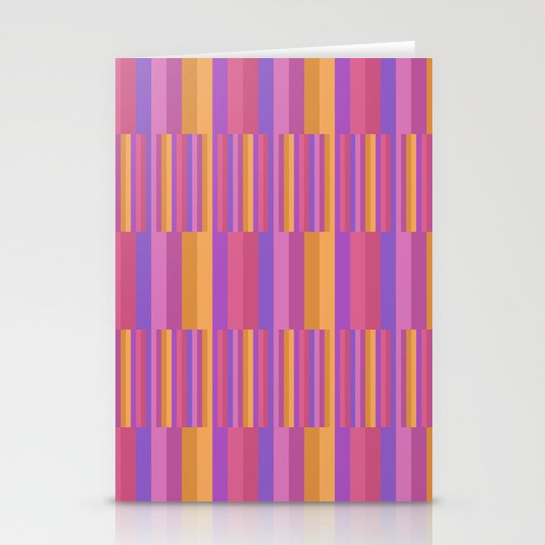 Mixed Stripes Pattern IV Colorful 90s Stationery Card Gallery Image 2