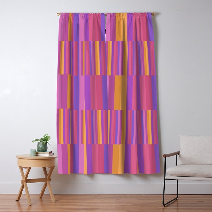 Mixed Stripes Pattern IV Colorful 90s Window Curtain Gallery Image 5