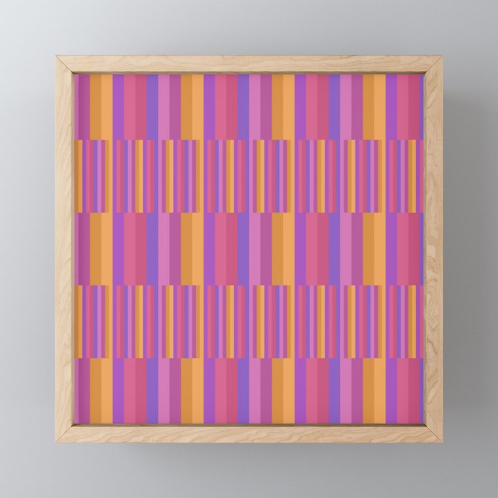 Mixed Stripes Pattern IV Colorful 90s Mini Art Print Gallery Image 1
