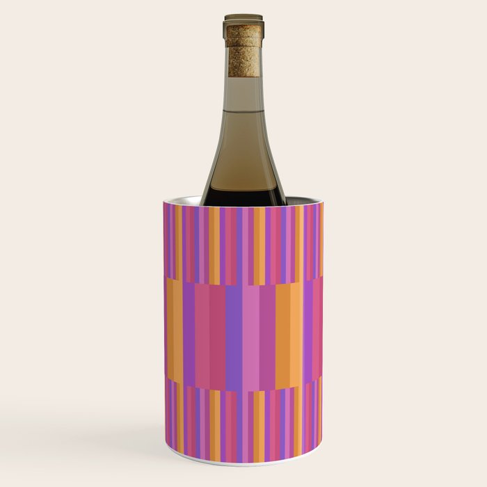Mixed Stripes Pattern IV Colorful 90s Wine Chiller Gallery Image 1