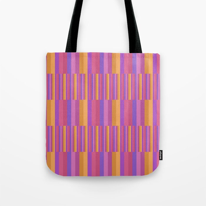 Mixed Stripes Pattern IV Colorful 90s Tote Bag Gallery Image 1