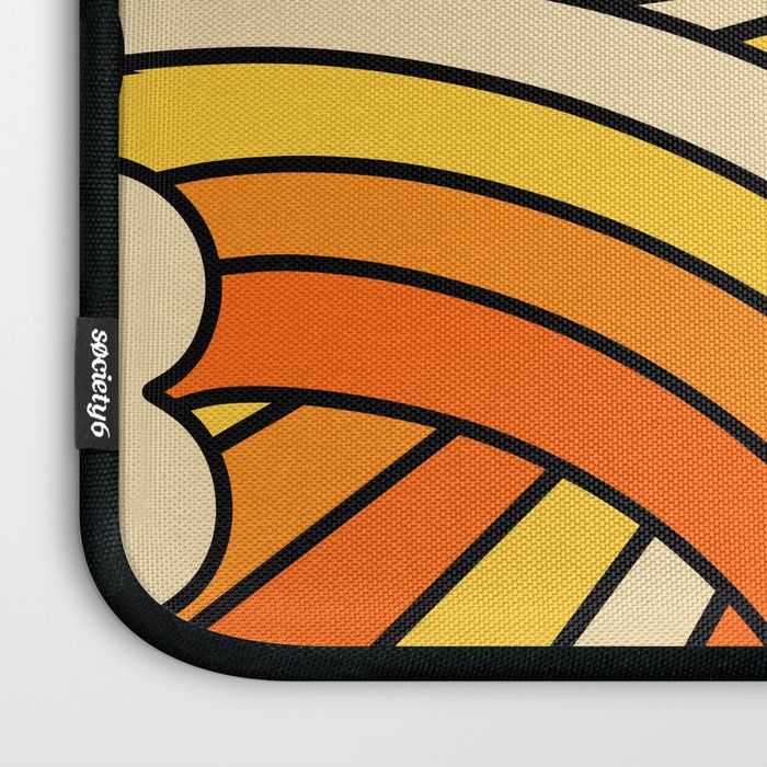 The Happiest Sun Retro Groovy 70s Orange Yellow Laptop Sleeve Gallery Image 3