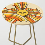 The Happiest Sun Retro Groovy 70s Orange Yellow Side Table Gallery Image 2