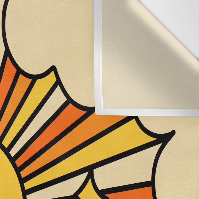 The Happiest Sun Retro Groovy 70s Orange Yellow Wall Tapestry Gallery Image 3