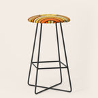 The Happiest Sun Retro Groovy 70s Orange Yellow Stool Gallery Image 1