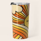 The Happiest Sun Retro Groovy 70s Orange Yellow Travel Mug Gallery Image 3
