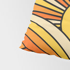The Happiest Sun Retro Groovy 70s Orange Yellow Pillow Sham Gallery Image 4
