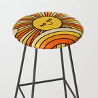 The Happiest Sun Retro Groovy 70s Orange Yellow Stool Gallery Image 2