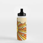 The Happiest Sun Retro Groovy 70s Orange Yellow Water Bottle Gallery Image 2