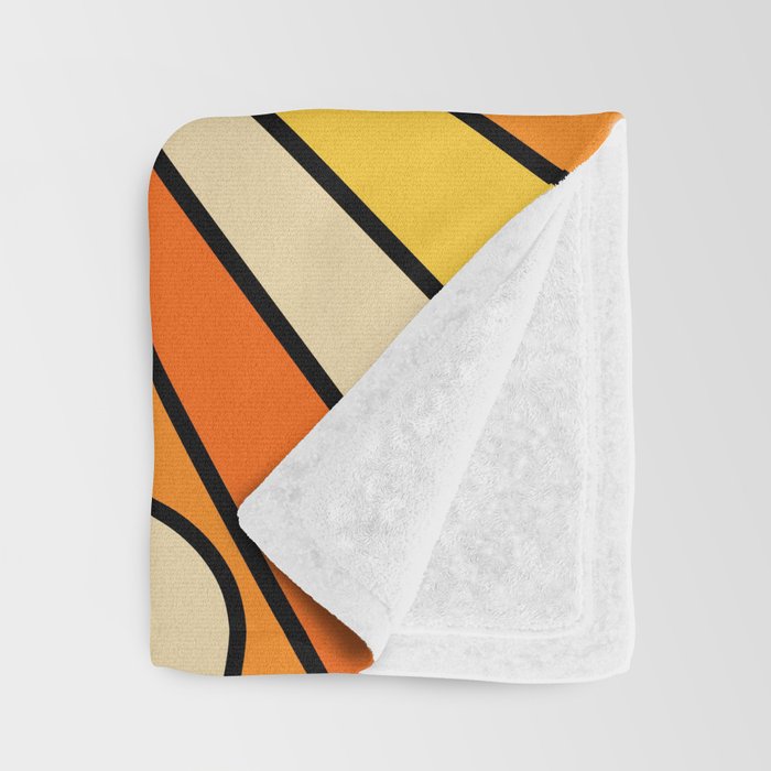 The Happiest Sun Retro Groovy 70s Orange Yellow Throw Blanket Gallery Image 3