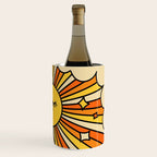 The Happiest Sun Retro Groovy 70s Orange Yellow Wine Chiller Gallery Image 3