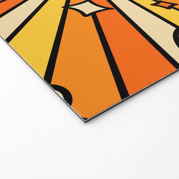 The Happiest Sun Retro Groovy 70s Orange Yellow Welcome Mat Gallery Image 2