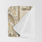 William Morris Vintage Wilhelmina Weave Lethaby Linen Cream Throw Blanket Gallery Image 3