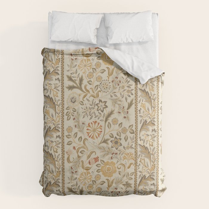 William Morris Vintage Wilhelmina Weave Lethaby Linen Cream Duvet Cover Gallery Image 1