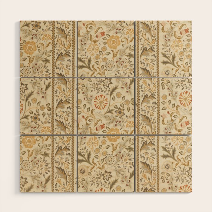 William Morris Vintage Wilhelmina Weave Lethaby Linen Cream Wood Wall Art Gallery Image 1