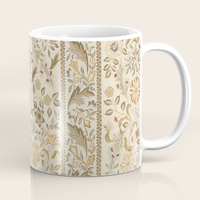 William Morris Vintage Wilhelmina Weave Lethaby Linen Cream Coffee Mug Gallery Image 1