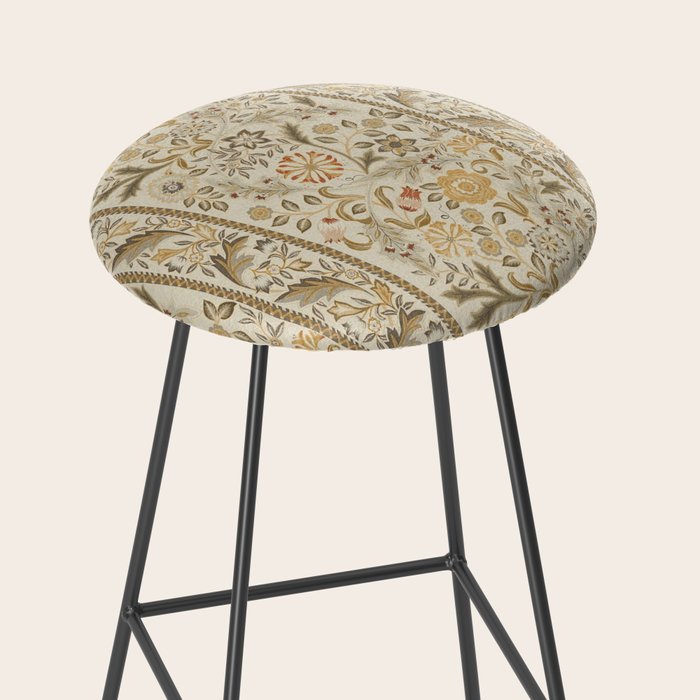William Morris Vintage Wilhelmina Weave Lethaby Linen Cream Stool Gallery Image 2