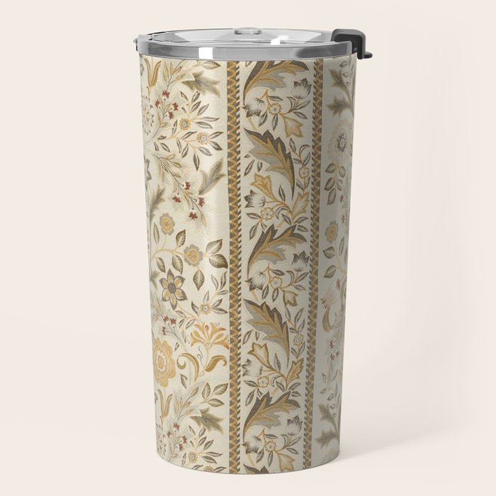 William Morris Vintage Wilhelmina Weave Lethaby Linen Cream Travel Mug Gallery Image 2