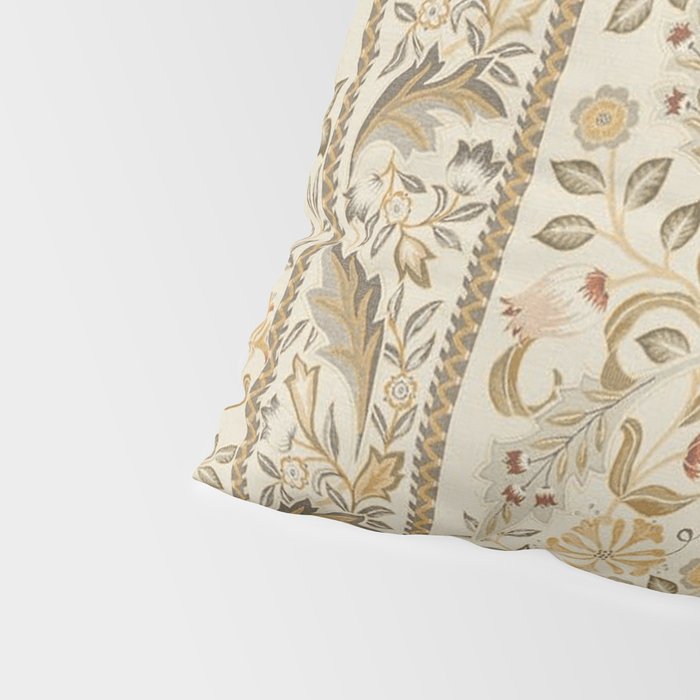William Morris Vintage Wilhelmina Weave Lethaby Linen Cream Pillow Sham Gallery Image 4