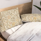 William Morris Vintage Wilhelmina Weave Lethaby Linen Cream Pillow Sham Gallery Image 2