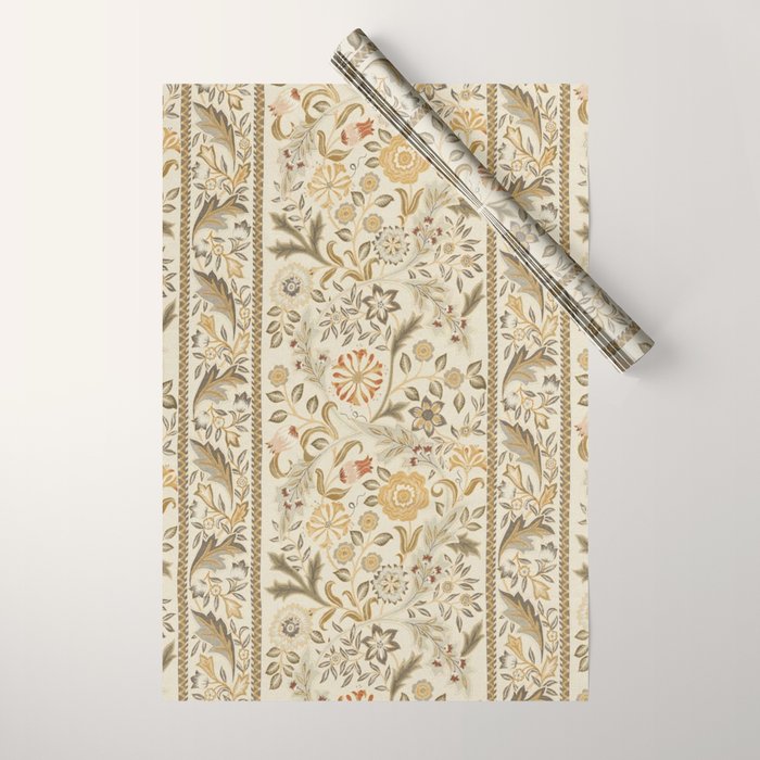 William Morris Vintage Wilhelmina Weave Lethaby Linen Cream Wrapping Paper Gallery Image 1
