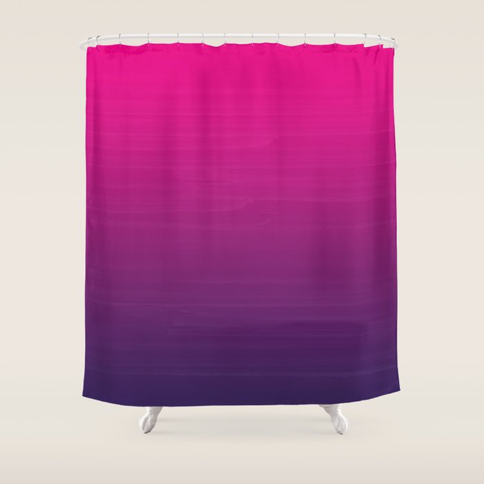 FUSCHIA pink to violet purple Gradient Ombre painted appearance Shower Curtain Gallery Image 1