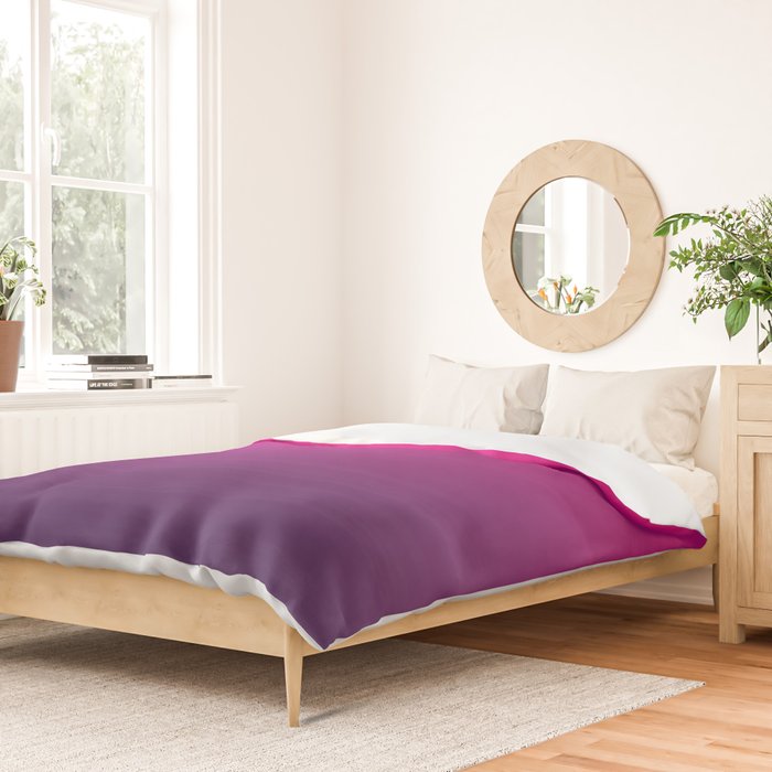 FUSCHIA pink to violet purple Gradient Ombre painted appearance Duvet Cover Gallery Image 2