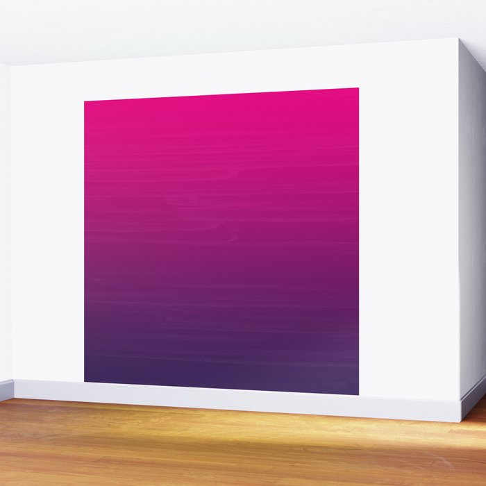 FUSCHIA pink to violet purple Gradient Ombre painted appearance Wall Mural Gallery Image 2