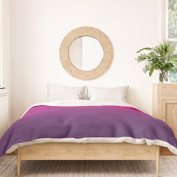 FUSCHIA pink to violet purple Gradient Ombre painted appearance Duvet Cover Gallery Image 3