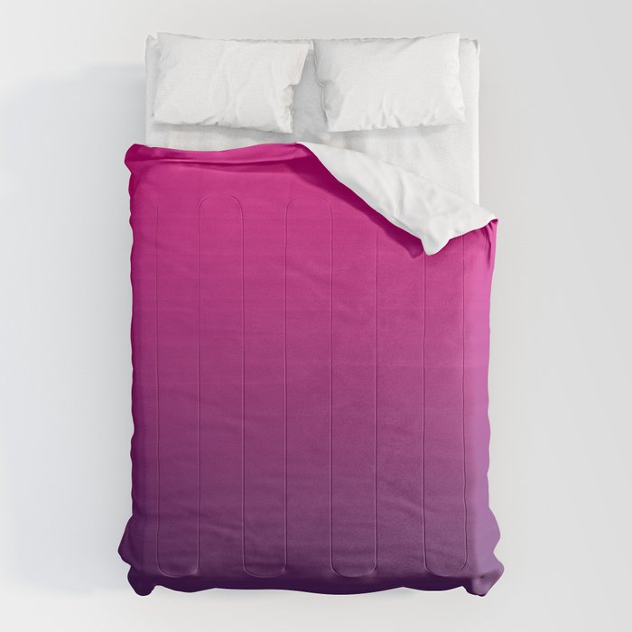 FUSCHIA pink to violet purple Gradient Ombre painted appearance Comforter Gallery Image 6