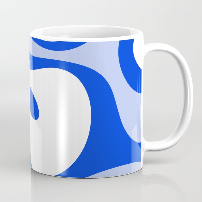 Royal Blue Smooth Contours Retro Contemporary Abstract Pattern Coffee Mug Gallery Image 1