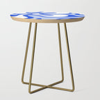 Royal Blue Smooth Contours Retro Contemporary Abstract Pattern Side Table Gallery Image 1