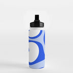 Royal Blue Smooth Contours Retro Contemporary Abstract Pattern Water Bottle Gallery Image 2