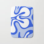 Royal Blue Smooth Contours Retro Contemporary Abstract Pattern Bath Mat Gallery Image 1