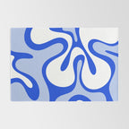 Royal Blue Smooth Contours Retro Contemporary Abstract Pattern Rug Gallery Image 2