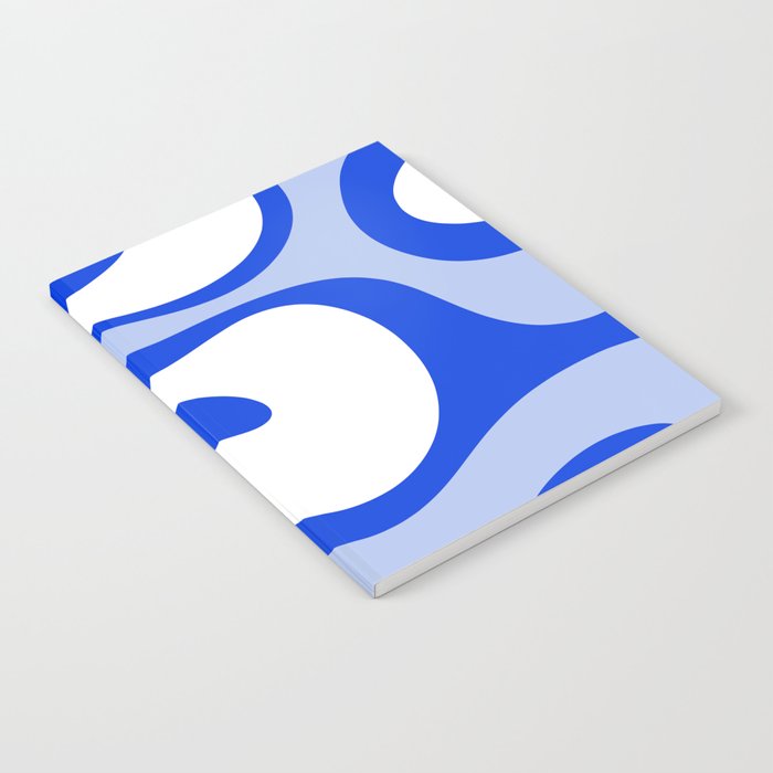 Royal Blue Smooth Contours Retro Contemporary Abstract Pattern Notebook Gallery Image 1