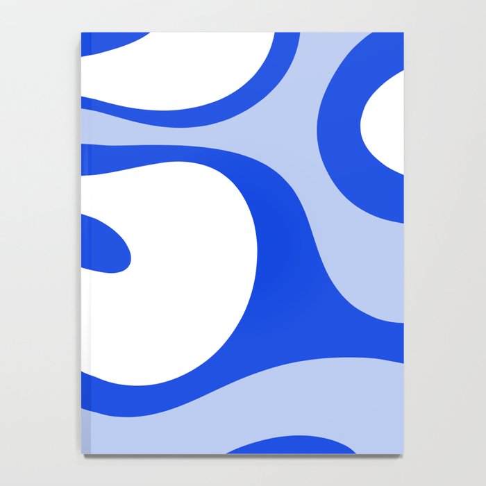 Royal Blue Smooth Contours Retro Contemporary Abstract Pattern Notebook Gallery Image 4