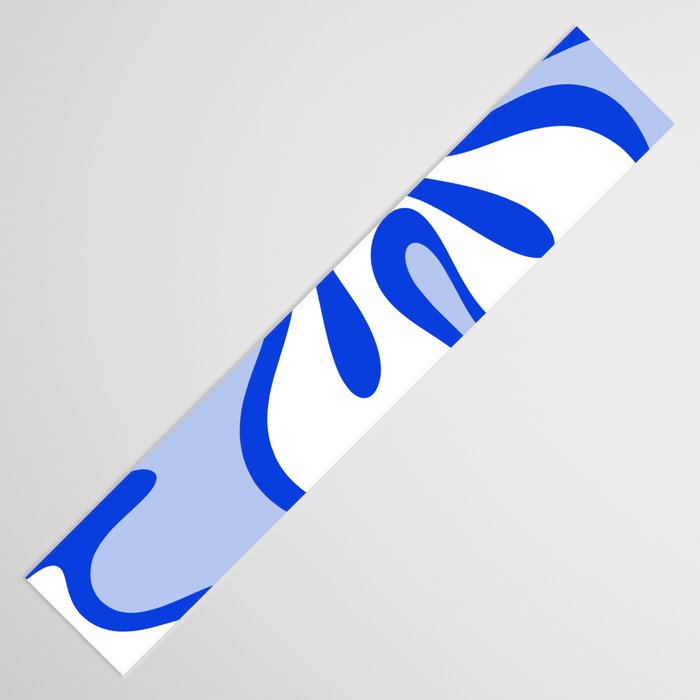 Royal Blue Smooth Contours Retro Contemporary Abstract Pattern Table Runner Gallery Image 3
